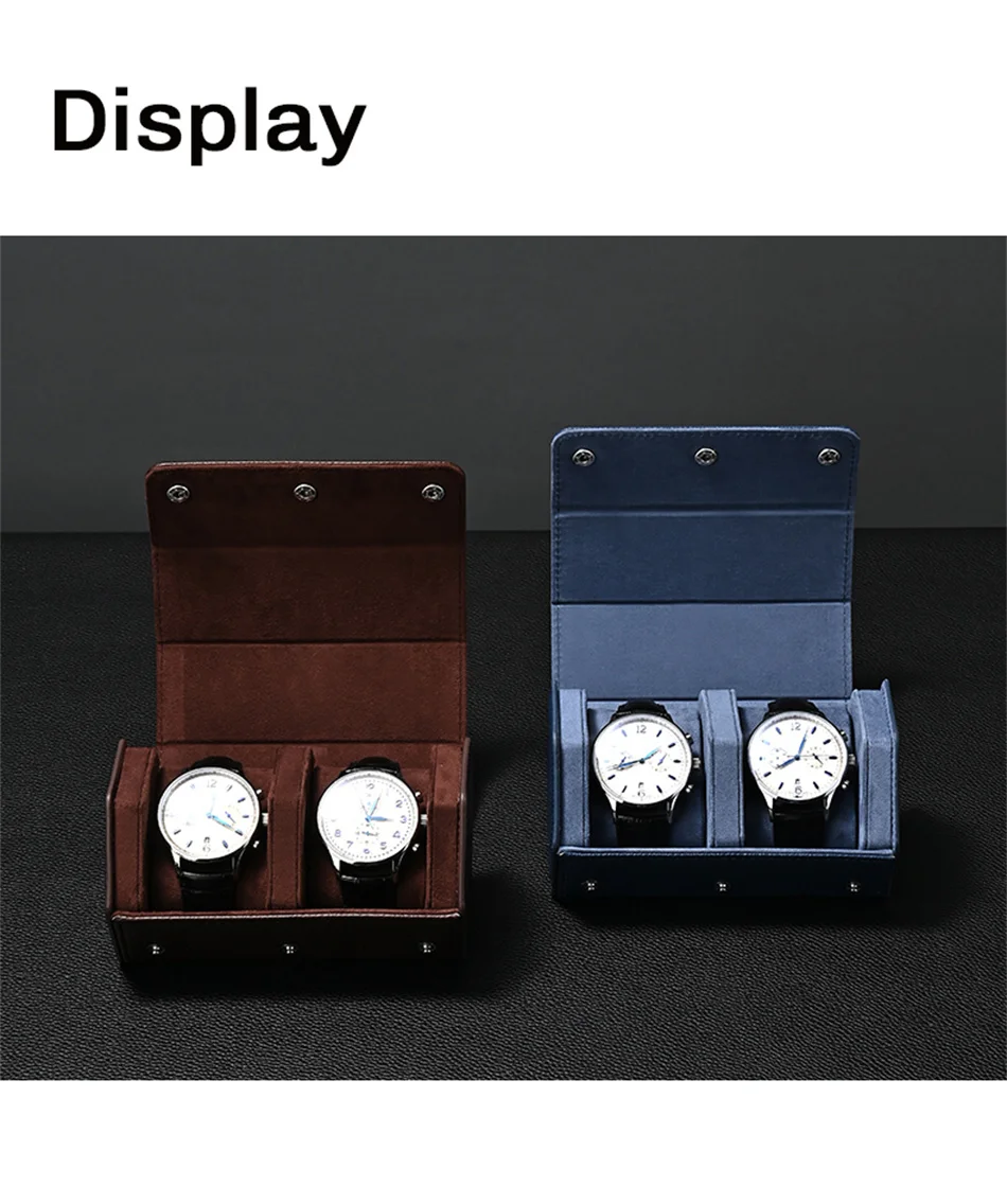 Travel Watch Organizer | Dual Watch Storage Bag Premium PU Leather Travel Watch Box, Portable Wrist Watch Organizer Gift Case, Double Slot Luxury Watch Packaging Bag for Men and Women 7