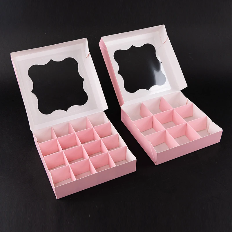 5pcs Mini Cupcake and Pastry Chocolate Paper Boxes in White and Pink, Handmade Dessert Packaging for Birthday Wedding Party, Small Gift Favor Containers Elegant Display
