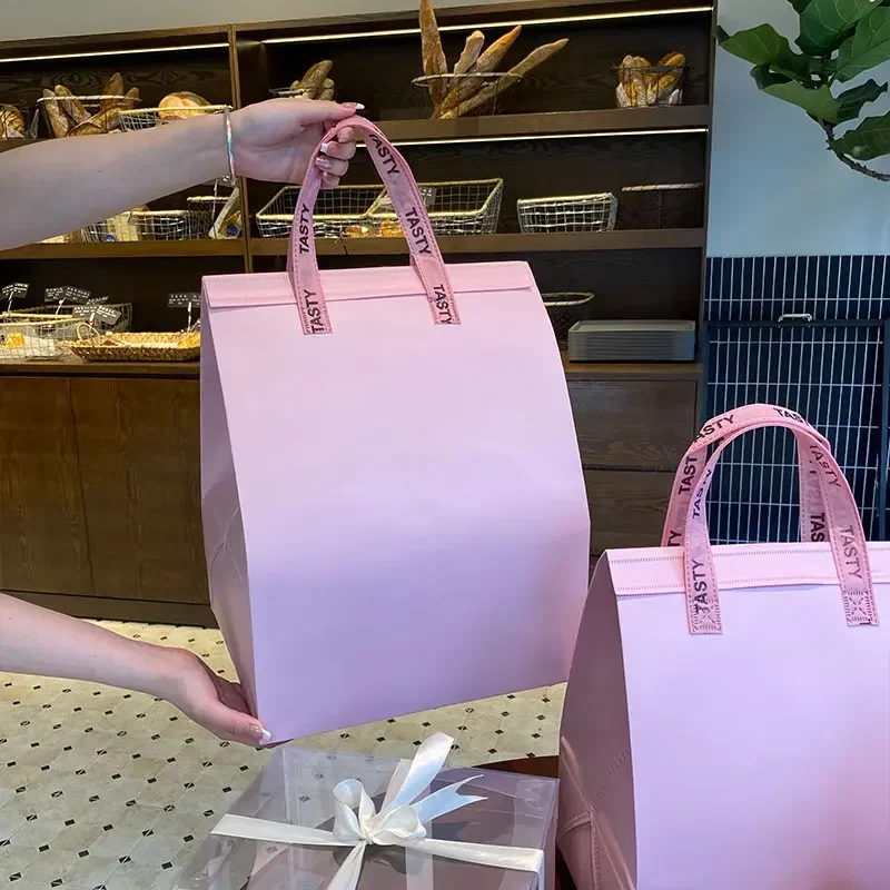 10pcs Disposable Aluminum Foil Insulated Cake Bags – Handheld Takeaway Packaging for 4/6/8/10 Inch Birthday Cakes, Portable Thermal Refrigerated Food Storage Pouches for Bakery & Delivery Use - 图片 2