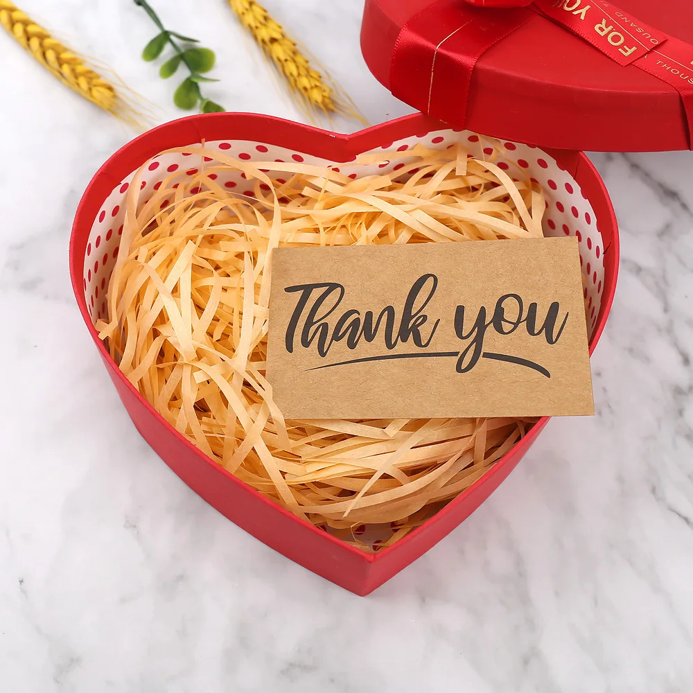 50PCS Kraft Paper Thank You Cards – Blank Greeting Cards for Kids Birthday, Baby Shower, Wedding, Party Favor, DIY Craft Decoration, Gift Message Postcards, Appreciation Notes, Personalized Thank You Gift Inserts