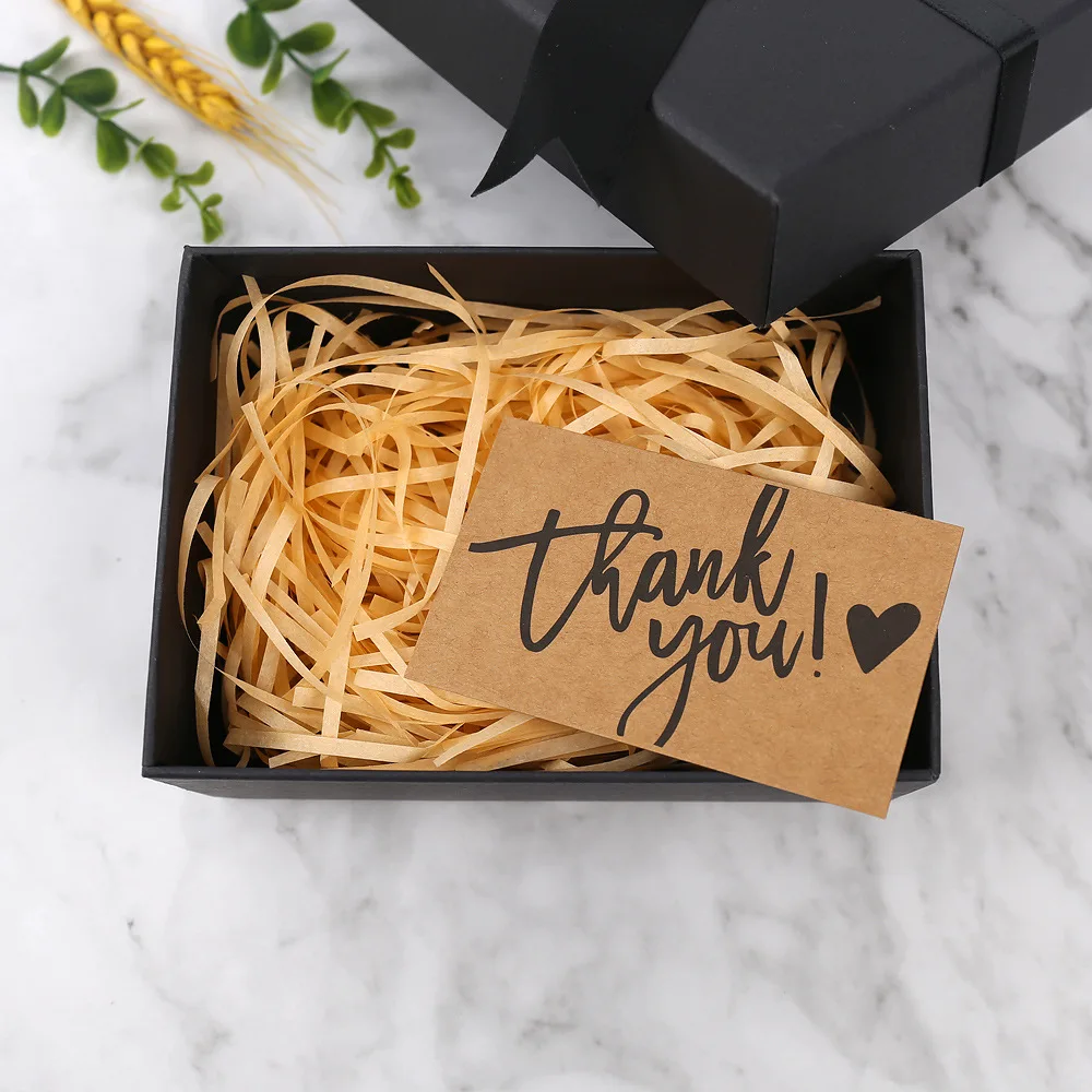 50PCS Kraft Paper Thank You Cards – Blank Greeting Cards for Kids Birthday, Baby Shower, Wedding, Party Favor, DIY Craft Decoration, Gift Message Postcards, Appreciation Notes, Personalized Thank You Gift Inserts