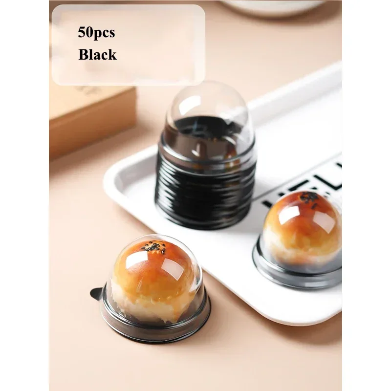 50pcs Mini Muffin Cake Box Container Trays Transparent Mooncake Dome Pastry Baking Packaging Box for Wedding Party Dessert Supplies Gift Favor Party Accessories - 图片 7