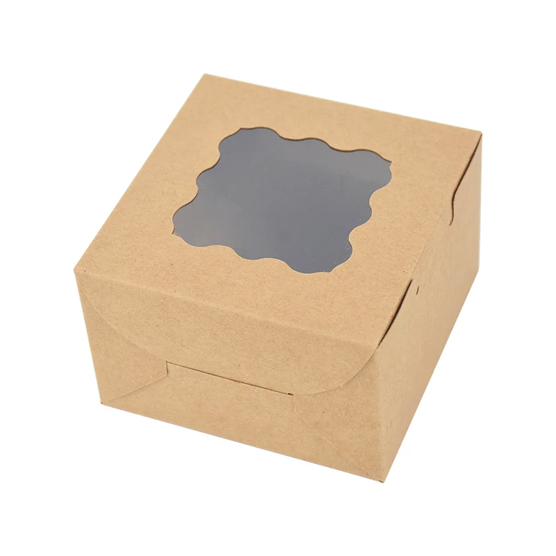 5Pcs White Square Cake Boxes with Clear Window, Cardboard Bakery Gift Boxes for Cake, Cupcakes, Pastry, Cookies, Muffins, Wedding Birthday Baby Shower Dessert Packaging Supplies