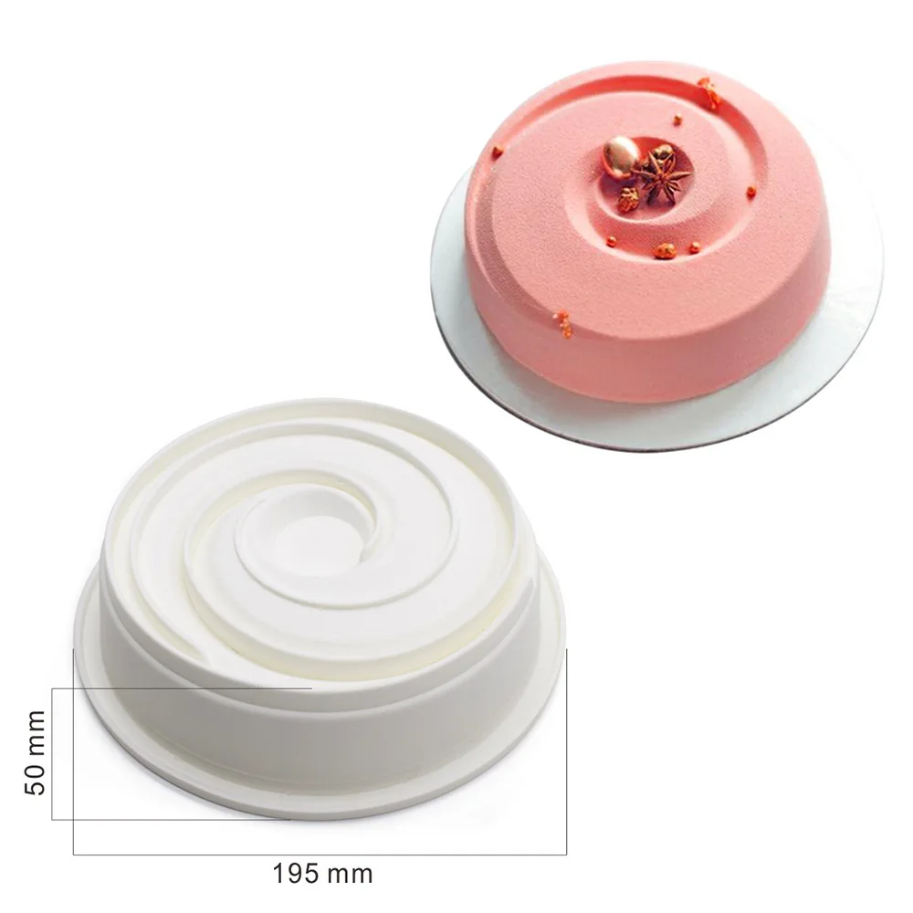 Round Corrugated Big Flower Mousse Cake Mold Taiji Design Silicone Mold for DIY Chocolate, Pudding, French Desserts, and Baking, Flexible Non-Stick Pastry Tool for Creative Home Baking and Party Treats - 图片 17