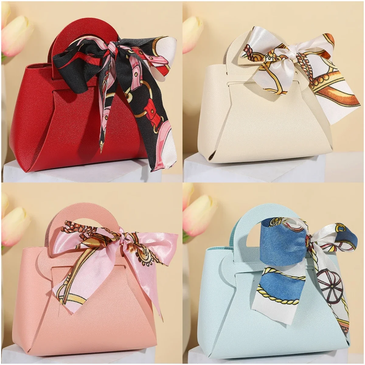 40pcs Leather Candy Gift Bags with Ribbon – Pink & Blue Wedding Favors, Baby Shower Guest Packaging Pouches, Luxury Party Gift Boxes for Candy, Chocolate, Cookies, Jewelry, and Special Event Distributions - 图片 7