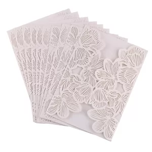 10/20pcs Floral Wedding Invitation Cards – White Paper Birthday Greeting Card Covers for Weddings, Engagements, Birthday Parties, Bridal Showers, Creative Party Decor & Event Supplies