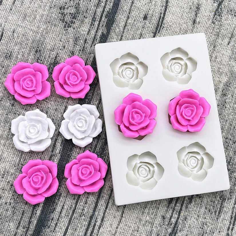 Mini Rose Camellia Daisy Flower Silicone Mold for Sugarcraft Cookie Cupcake Chocolate Baking Fondant Cake Decorating Tools DIY Pastry Dessert Decoration Kitchen Craft Tray - 图片 6
