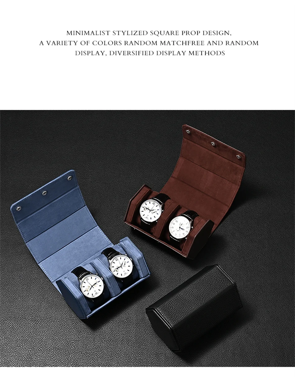 Travel Watch Organizer | Dual Watch Storage Bag Premium PU Leather Travel Watch Box, Portable Wrist Watch Organizer Gift Case, Double Slot Luxury Watch Packaging Bag for Men and Women 2