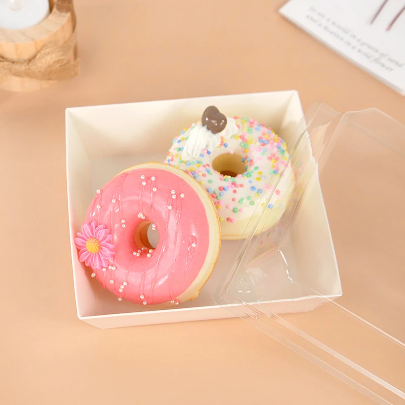 5/10PCS Kraft Paper Cake Dessert Boxes with Clear Window, Bakery Packaging for Donuts, Cookies, Sandwiches, Pastries, Food Containers for Wedding, Birthday, Baby Shower, Christmas, Holiday Parties and Home Decoration