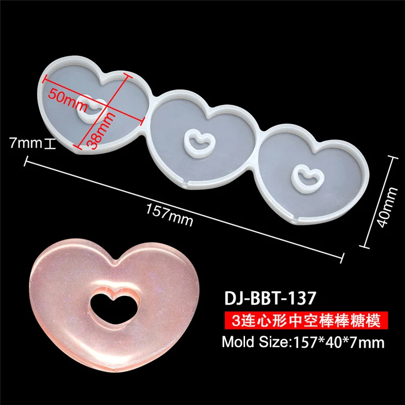 Leaf Flower Heart Bear Shape Silicone Lollipop Mold Round Chocolate Candy Cheese Baking Mould Fondant Cake Decorating Tools Dessert Cupcake Topper Tray Kitchen Pastry DIY Baking Accessories 11