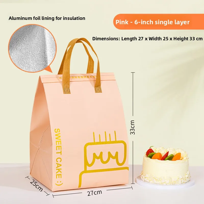 Large Capacity Aluminum Foil Insulated Bag, Disposable Thermal Cake Preservation Pouch, Heat Retention Food Storage Container, Fresh-Keeping Box for Birthday Cakes, Pastries, Catering, Delivery - 图片 8