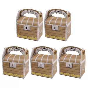 5/10/20PCS Pirate Treasure Goodies Boxes – Party Favor Boxes for Kids Pirate Theme Birthday, Halloween Party Supplies, Candy, Cookies, Biscuits, Treat Packaging, Gift Boxes and Event Decorations