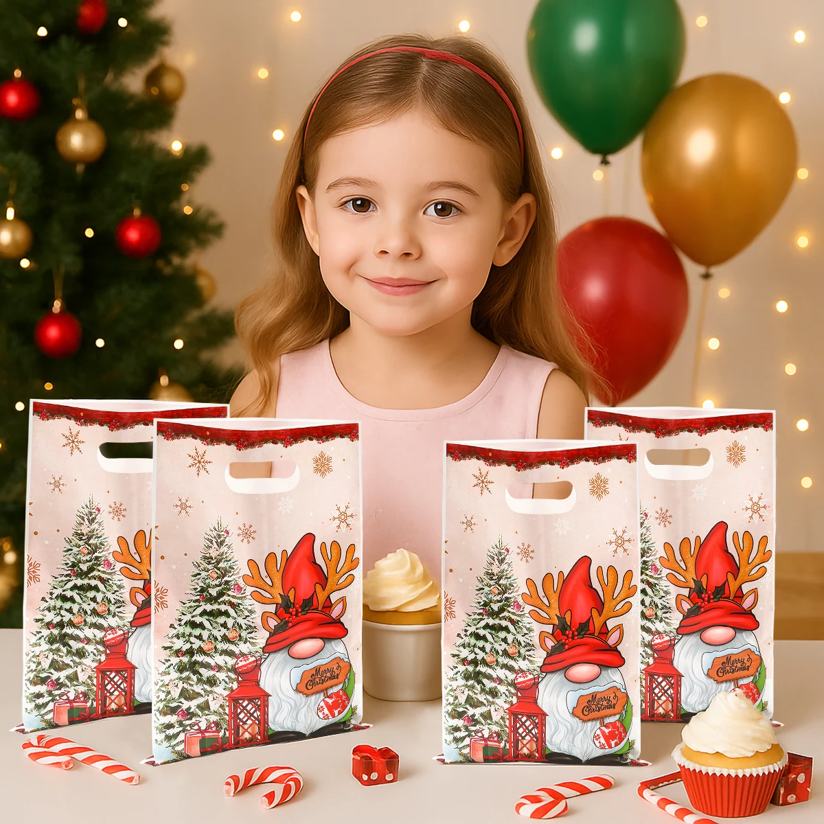 Christmas Snowman Gift Handbag Merry Christmas Decoration for Home 2025 Navidad Natal Snowflake Candy Handy Bag New Year Party Favor Shopping Tote Bolsa Regalo Sac Cadeau ساک هدیه 크리스마스 가방