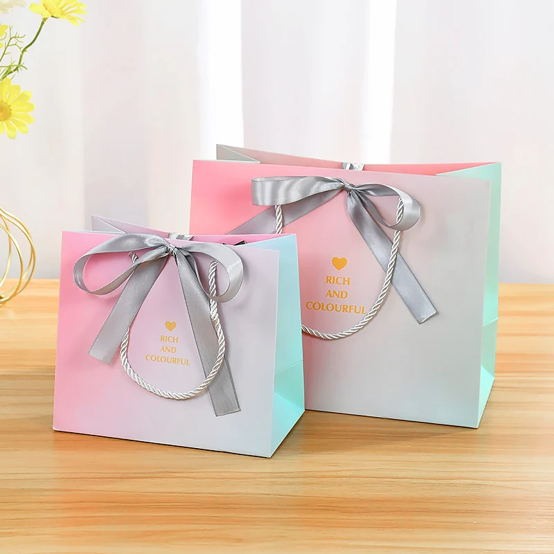 18/25cm Large Gift Bag Snack Cookie Candy Packing Bag Birthday Wedding Party Decoration Gift for Guests Baby Shower Supplies, Reusable Premium Paper Bags with Handles for Bakery, Souvenir, Retail, Geschenkverpackung, Bolsa de Regalo - 图片 3