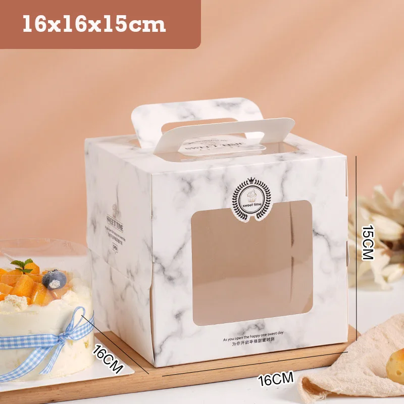 10Pcs Portable Handle Cake Boxes with Clear Window, Cupcake Pastry Cookie Dessert Packaging Boxes, Foldable Birthday Party Wedding Baby Shower Bakery Gift Containers - 图片 12