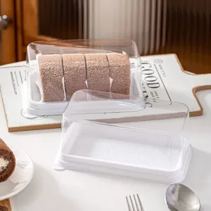 50Pack Transparent Swiss Roll and Dessert Cake Boxes, Clear Plastic Cookie and Muffin Dome Containers, Transparent Packaging Holders for Weddings, Birthday Parties, Baking, DIY Treats, and Event Supplies