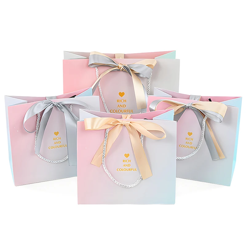 18/25cm Large Gift Bag Snack Cookie Candy Packing Bag Birthday Wedding Party Decoration Gift for Guests Baby Shower Supplies, Reusable Premium Paper Bags with Handles for Bakery, Souvenir, Retail, Geschenkverpackung, Bolsa de Regalo 1