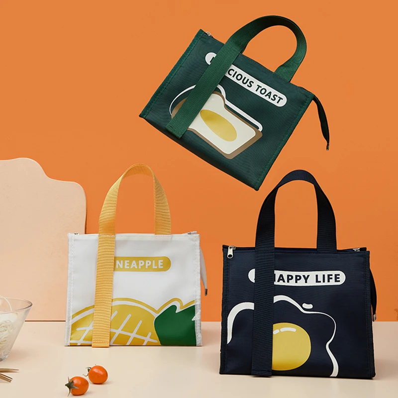 Portable Thermal Lunch Box Bag for Women and Kids – Insulated Food Storage Handbag, Travel and Picnic Cooler Pouch, Reusable Bento Bag for Lunch, Snacks, Drinks, and Meals