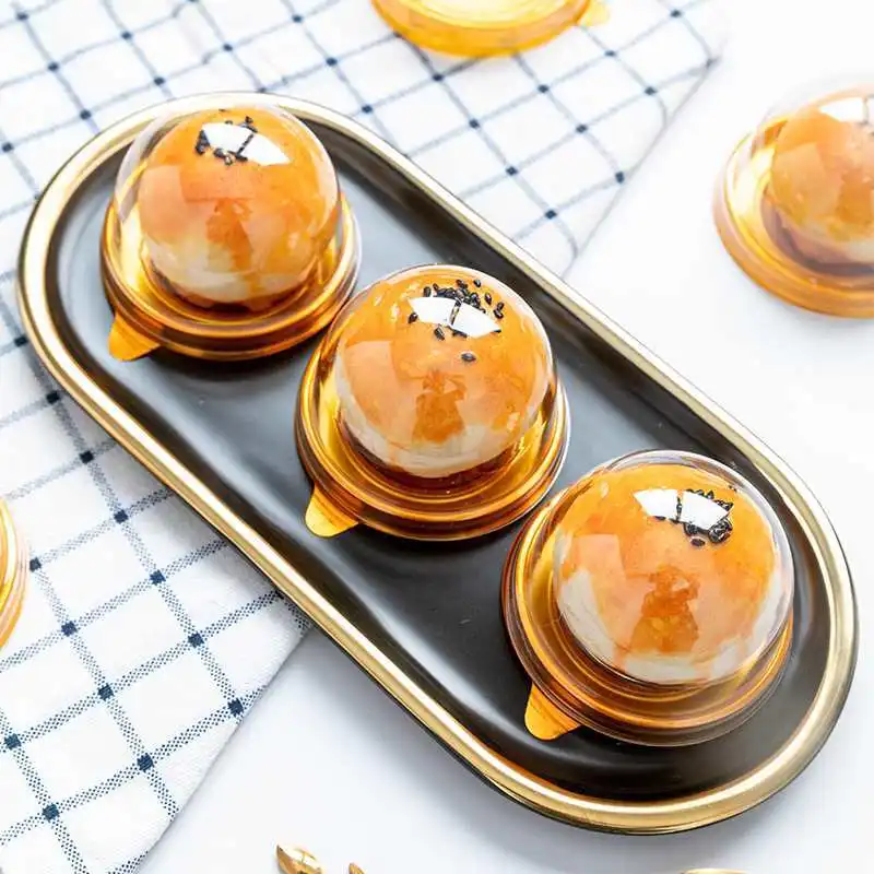 50/100/200/300Pcs Mini Cupcake Boxes Clear Plastic Egg Yolk Pastry Dessert Packaging Containers, Transparent Cupcake Holders for Wedding Birthday Party DIY Baking Decorations and Treats