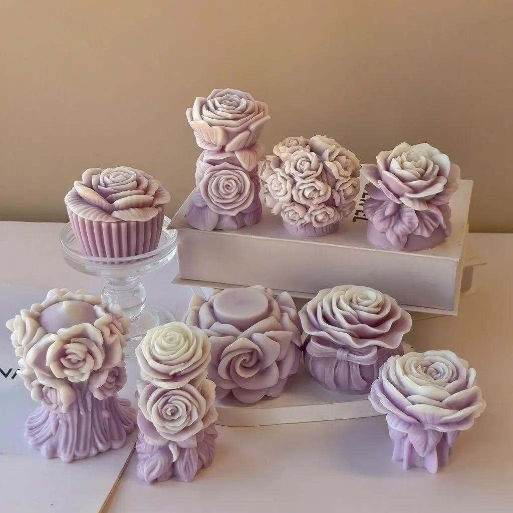 Twin Rose 3D Aromatherapy Candle Mold – Handmade Silicone Mold for Valentine’s Day Style, Wedding Decoration, Soap, Resin, Expansion Stone, and Cake Baking DIY Creative Craft Tool Twin Rose 3D Aromatherapy Candle Mold – Handmade Silicone Mold for Valentine’s Day Style, Wedding Decoration, Soap, Resin, Expansion Stone, and Cake Baking DIY Creative Craft Tool