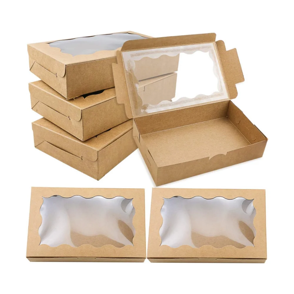 16/32Pcs Cake Carriers Square Boxes with Lids, White Dessert and Bread Boxes with Transparent Window, Ideal for Pies, Donuts, Muffins, Cupcakes, Portable Bakery Packaging for Weddings, Birthdays, Parties, and Special Celebrations - 图片 8
