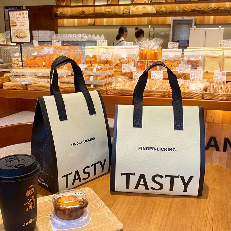 Brown Insulated Tote Bags 🥡 – Reusable Non-Woven Food Delivery Pouches for Hot and Cold Storage, Bread, Drinks, Grocery Shopping, Lunch Carrier, Portable Eco-Friendly Packaging - 图片 11