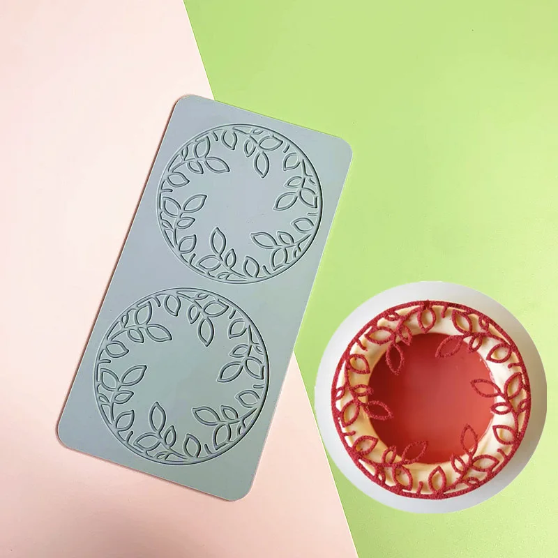 Leaf Flower Wreath Lace Silicone Mold Fondant Cake Sugarcraft Mould Chocolate Candy Dessert Tray Decoration Tools Pastry Baking Supplies Cupcake Topper Resin Soap Wax Melt DIY Craft Accessories 14