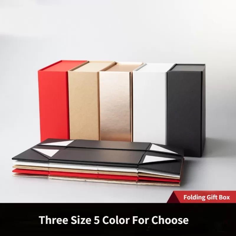 Folding Magnetic Gift Box, Large Portable Hard Cardboard Box for Gifts, Exquisite Storage and Packaging Solution for Birthday, Wedding, Anniversary, Holiday Presents, Fancy Luxury Gift Box for Jewelry, Keepsakes, 1Pc