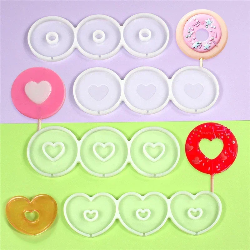 Leaf Flower Heart Bear Shape Silicone Lollipop Mold Round Chocolate Candy Cheese Baking Mould Fondant Cake Decorating Tools Dessert Cupcake Topper Tray Kitchen Pastry DIY Baking Accessories - 图片 4