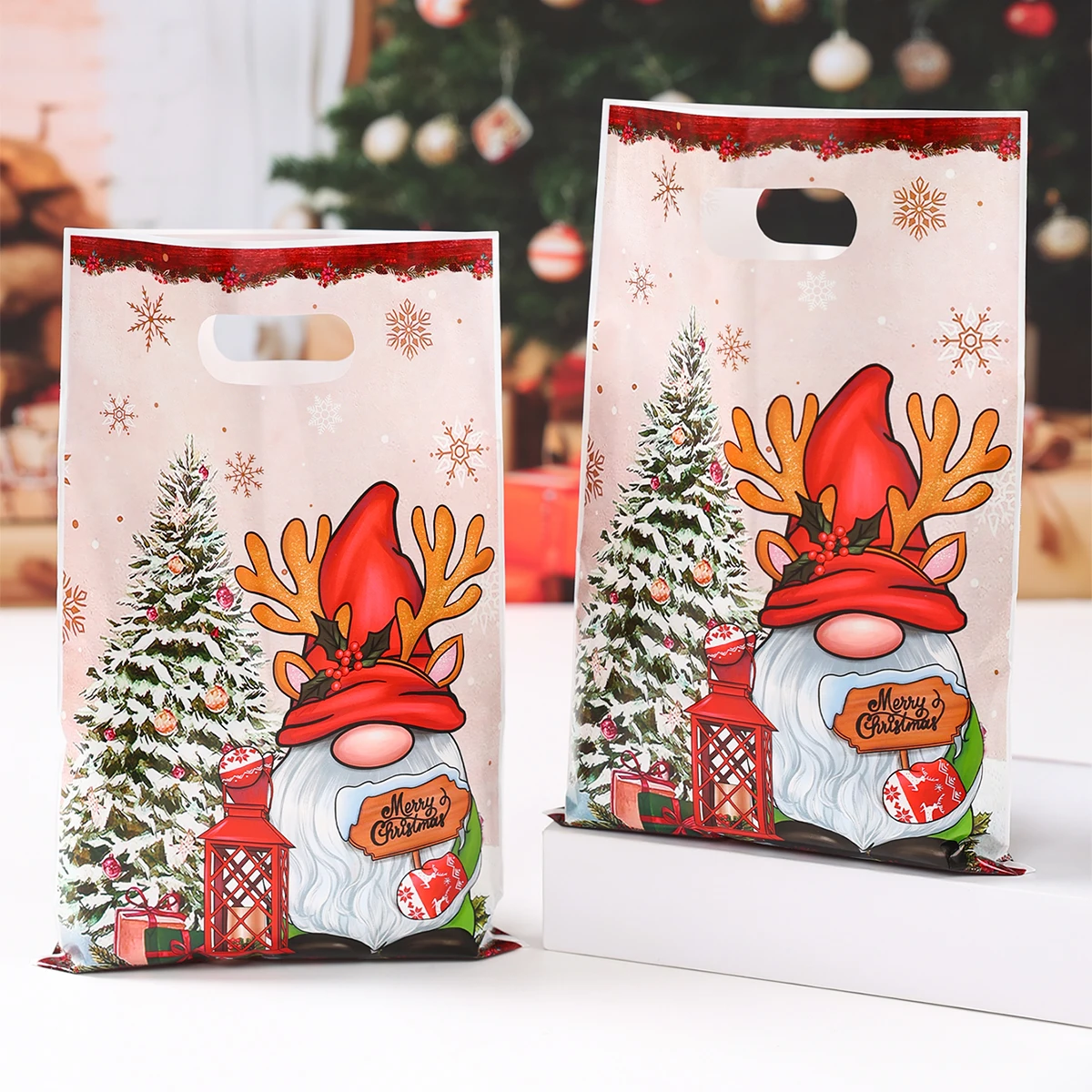 Christmas Snowman Gift Handbag Merry Christmas Decoration for Home 2025 Navidad Natal Snowflake Candy Handy Bag New Year Party Favor Shopping Tote Bolsa Regalo Sac Cadeau ساک هدیه 크리스마스 가방