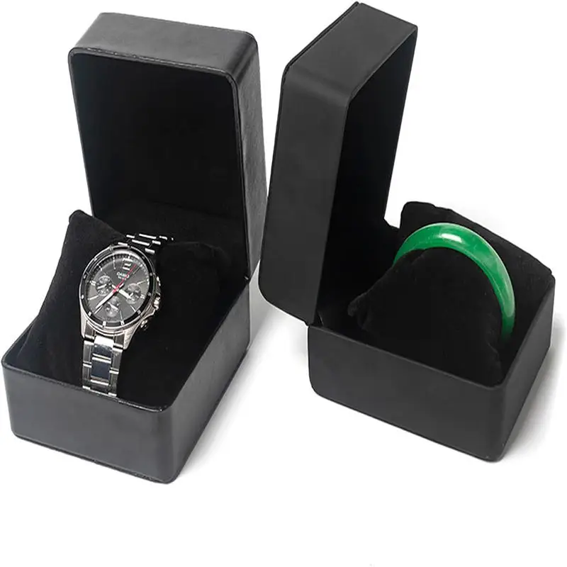 High Grade PU Leather Single Watch Gift Box with Pillow – Elegant Wristwatch Display Case Organizer for Men, Jewelry Storage & Watch Packaging Box, Luxury PU Leather Presentation Box 4
