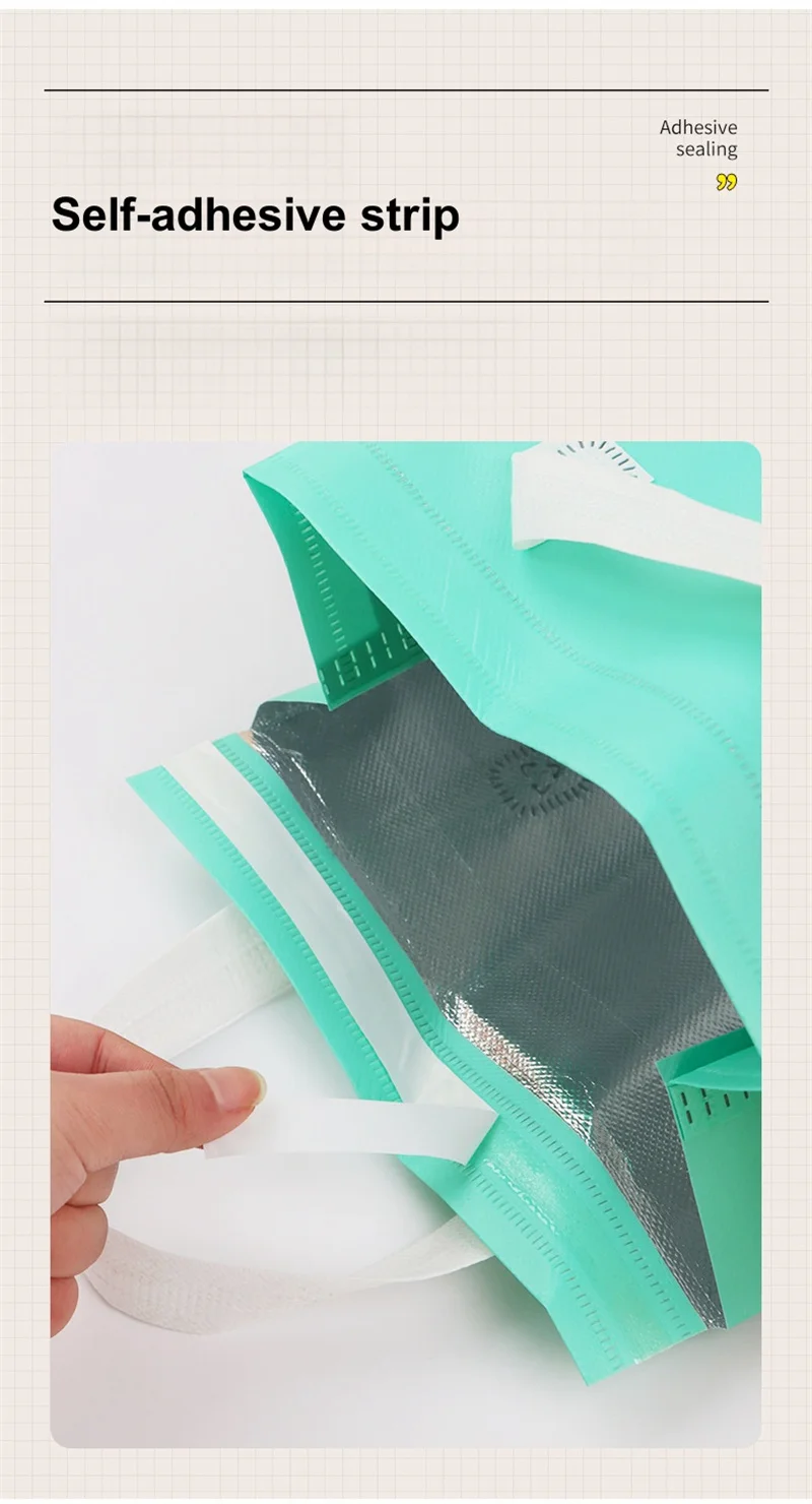 25pcs Non-Woven Insulated Tote Bags – Reusable Portable Fabric Pouches for Food, Cake, Drinks, and Snacks, Thermal Carrier Keeps Hot or Cold, Ideal for Delivery, Picnic, Grocery, Work, School 7