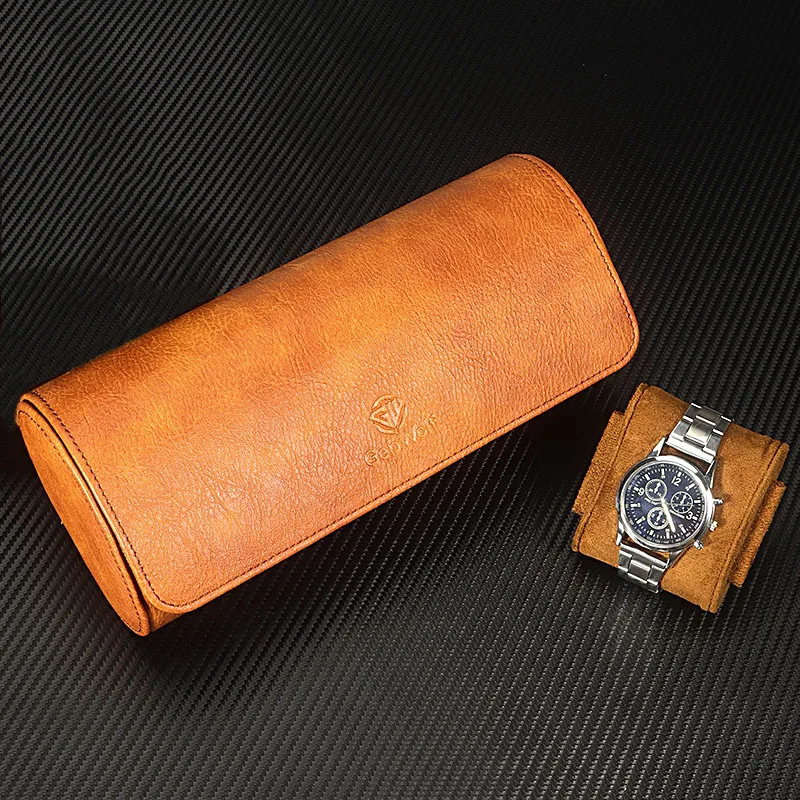 Travel Watch Case 🕰️ 3 Slots PU Leather Watch Organizer – Vintage Roll Travel Case – Portable Watch Storage Box – Elegant Display & Gift Packaging Solution for Men and Women - 图片 5