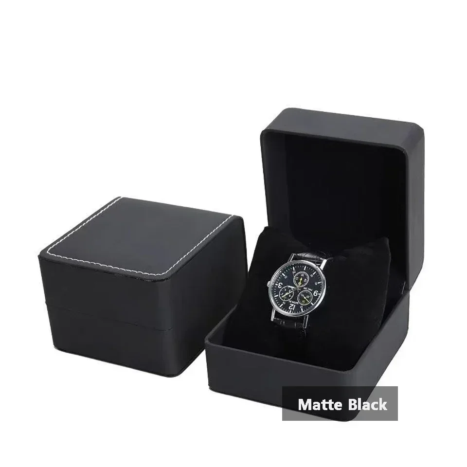 Black Single Watch Gift Box with Soft Pillow, PU Leather Wristwatch Case Organizer for Men, Clamshell Design Watch Holder, Elegant Protective Storage Box for Travel, Home, and Gift Presentation 5