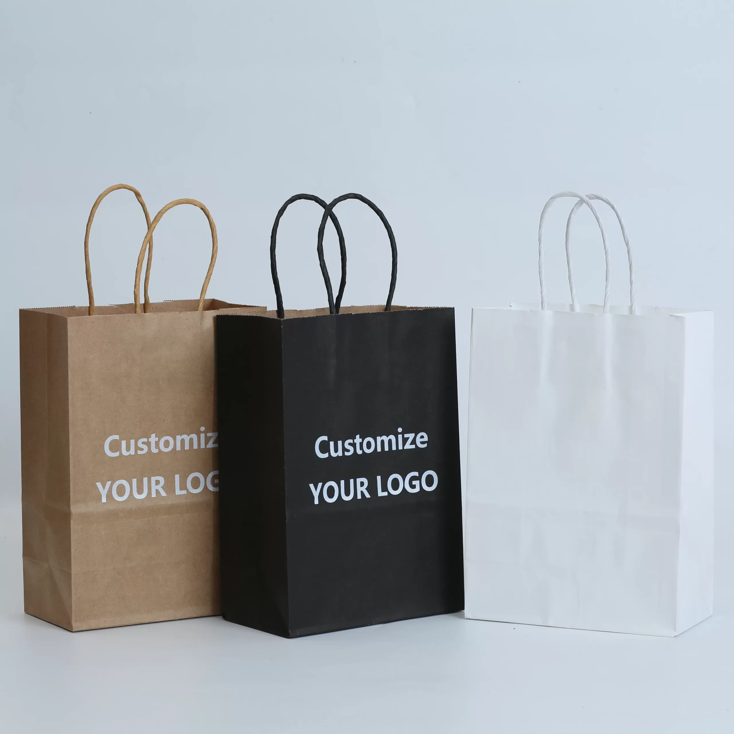 20pcs Custom Logo Kraft Paper Bag Gift Wrapping Bags Recyclable Paper Shopping Packaging Eco Friendly for Retail Store Boutique Bakery Sac Papier Emballage Bolsa Papel Regalo Tasche Einkauf كيس ورقي قابل لإعادة التدوير ショッピングバッグ 쇼핑 포장 가방 1