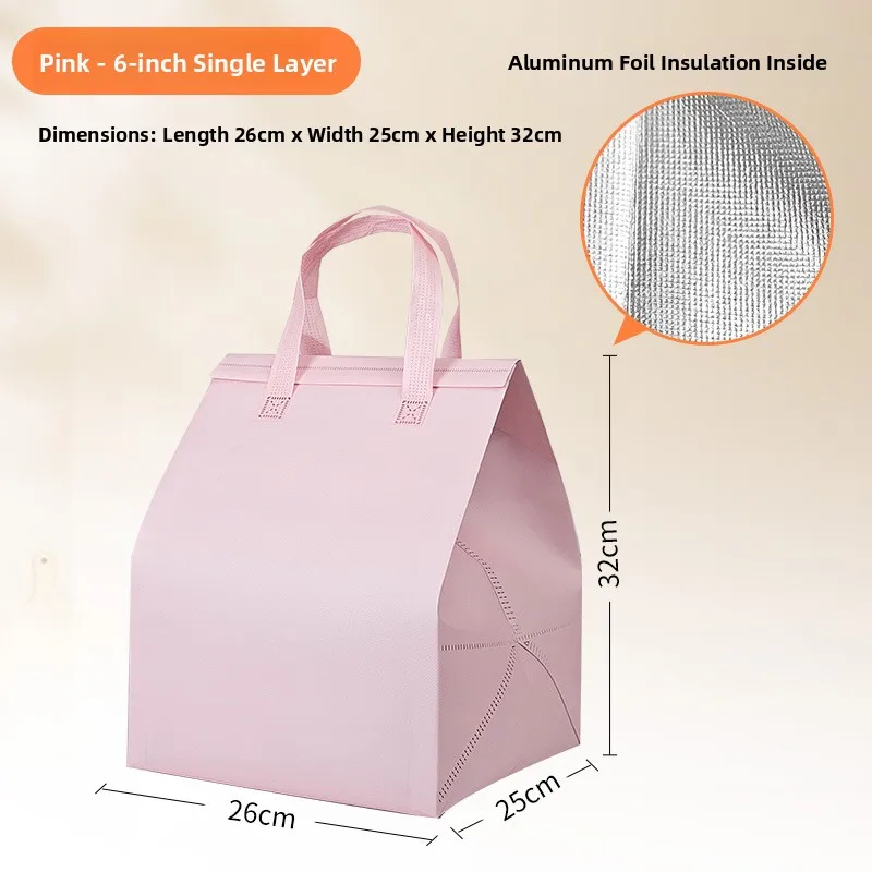 Large Capacity Aluminum Foil Insulated Bag, Disposable Thermal Cake Preservation Pouch, Heat Retention Food Storage Container, Fresh-Keeping Box for Birthday Cakes, Pastries, Catering, Delivery - 图片 19