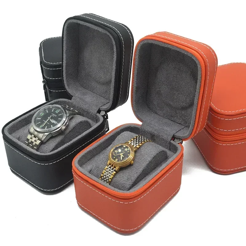 Travel Watch Organizer | Single Watch Case PU Leather Watch Travel Box with Removable Cushion, Portable Square Jewelry Organizer, Compact Wristwatch Storage Case for Men and Women, Luxury Protective Watch Packaging 3