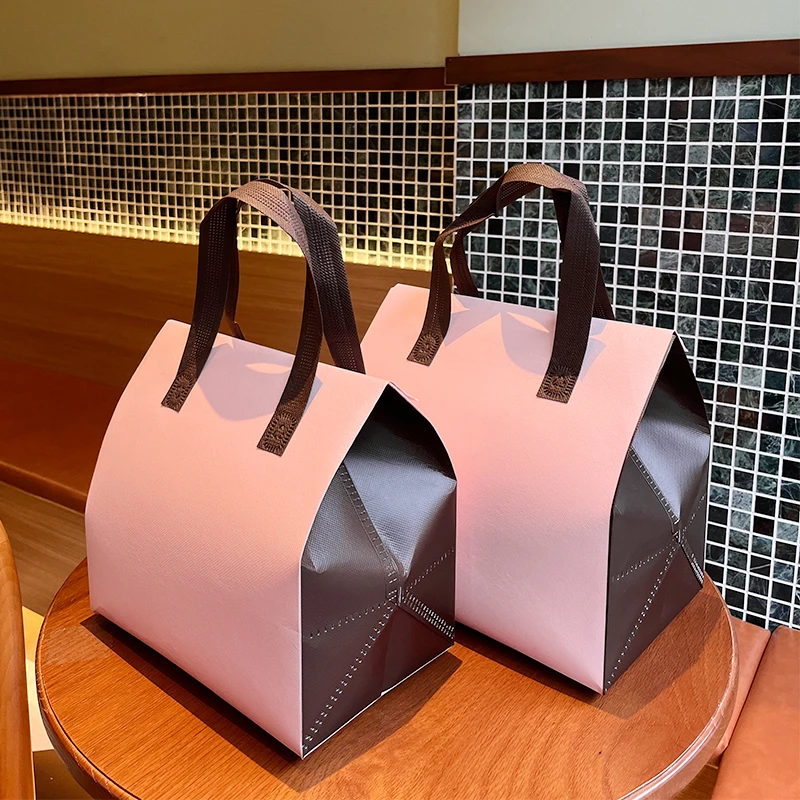 Insulated Tote Bag 🛍️ Grey Non-Woven Insulated Tote Bags – 10pcs Reusable Thermal Fabric Pouches – Portable Food, Drinks, Lunch, Grocery Delivery Carrier – Keep Warm or Cold – Perfect for Travel, Work, School, Picnic - 图片 10