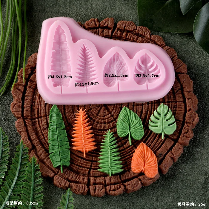 Leaf Stump Silicone Mold for Fondant Cookie Chocolate Cake Baking Moulds Kitchen Pastry Decorating Tools Dessert Accessories Cupcake Candy Baking Tray DIY Craft Decoration - 图片 6