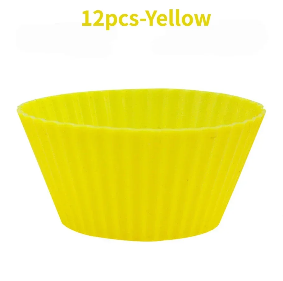 12pcs/Set Round Silicone Cake Molds, Muffin and Cupcake Baking Molds for DIY Baking, Kitchen Cooking, Cake Decorating, Non-Stick Reusable Bakeware, Dessert Makers and Culinary Tools - 图片 9