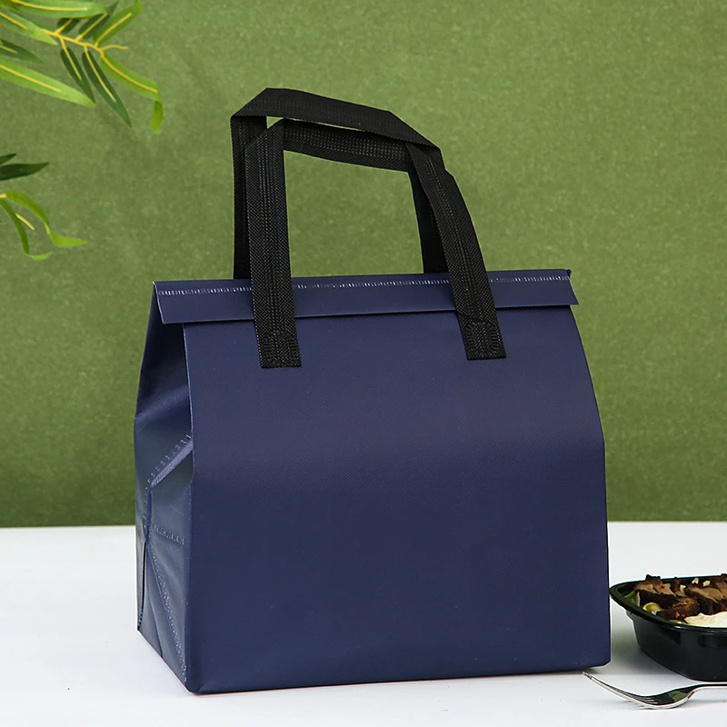 10pcs Non-Woven Insulated Tote Bags Reusable Fabric Pouches for Food, Cake, Drinks, Grocery Delivery, Hot and Cold Storage, Portable Lunch Carrier, Picnic, Baking, and Eco-Friendly Packaging - 图片 10