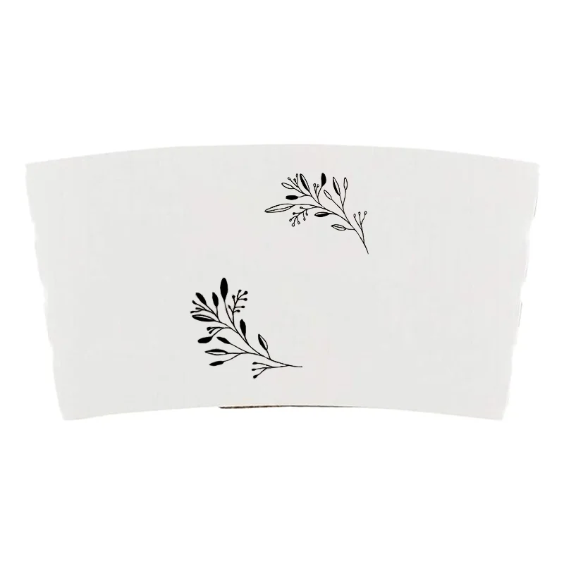 Custom Printed 20PCS 10-20oz Coffee Cup Sleeves Kraft Disposable Heat Insulated Cup Holders for Hot Beverages Wedding Party Café Takeaway Drink Accessories