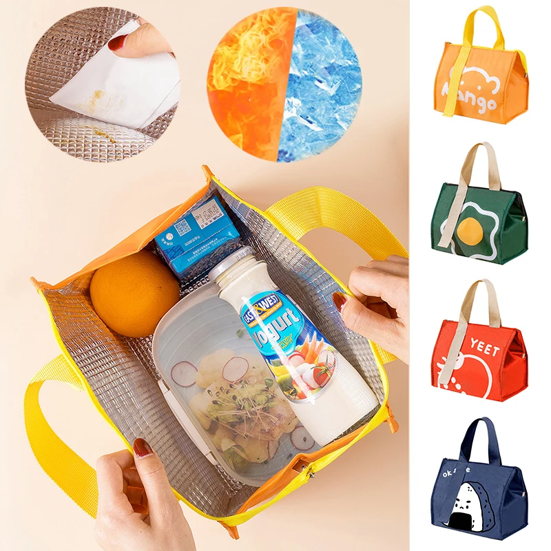 Portable Thermal Lunch Box Bag for Women and Kids – Insulated Food Storage Handbag, Travel and Picnic Cooler Pouch, Reusable Bento Bag for Lunch, Snacks, Drinks, and Meals