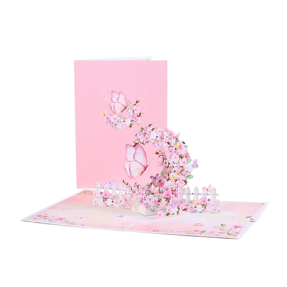 Floral 3D Pop Up Greeting Card with Envelope – Pink Rose Garden Design for Birthday, Mother’s Day, Valentine’s, Anniversary, Romantic Blessing Gift for Mom, Wife, Girlfriend, Friends, Special Occasions - 图片 11
