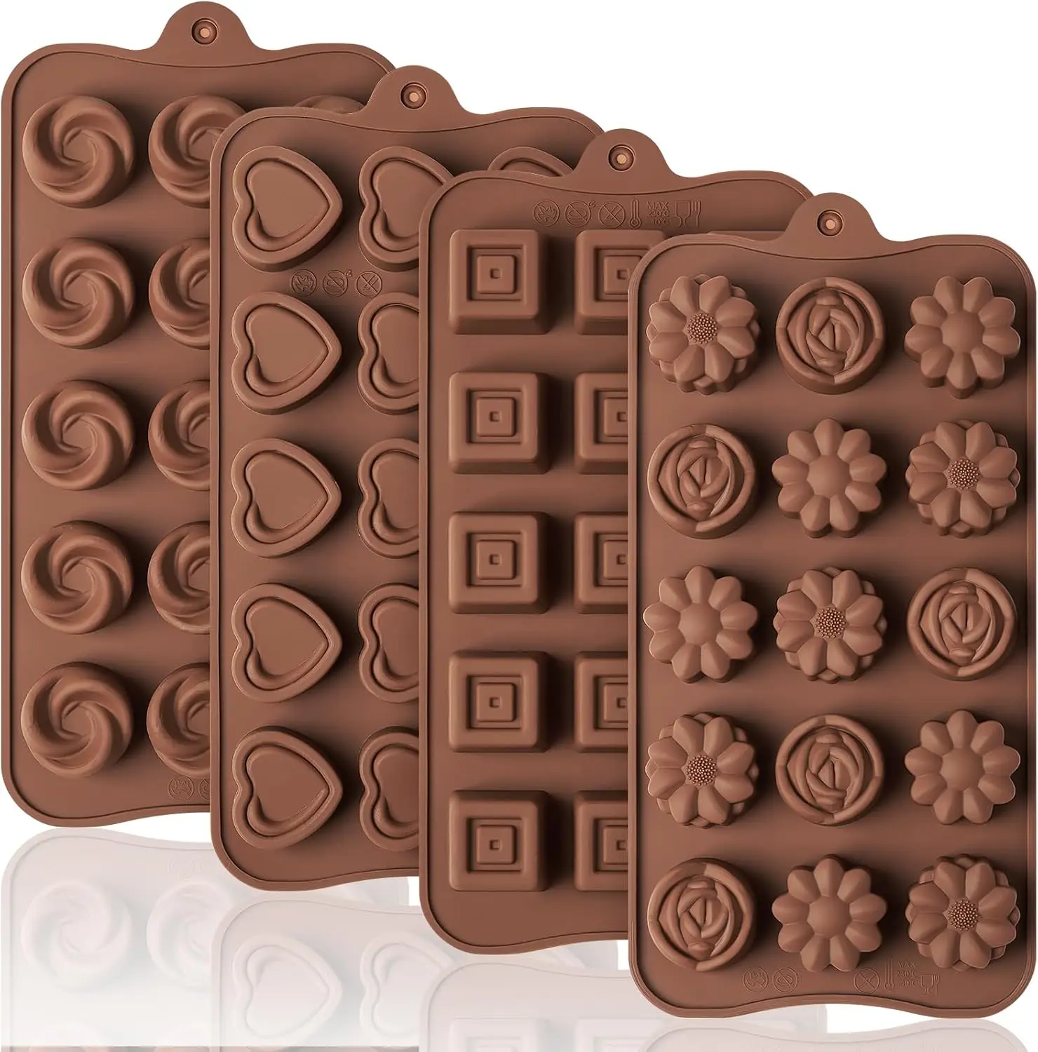 Silicone Chocolate Molds Non-Stick Candy Molds for Making Bite-Sized Chocolates, Candies, Truffles, Gummies, and Jelly, Flexible Food-Grade DIY Mold for Home Baking, Candy Making, and Creative Desserts Silicone Chocolate Molds Non-Stick Candy Molds for Making Bite-Sized Chocolates, Candies, Truffles, Gummies, and Jelly, Flexible Food-Grade DIY Mold for Home Baking, Candy Making, and Creative Desserts