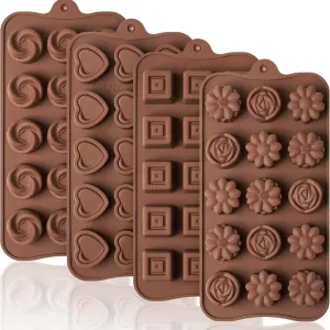 Silicone Chocolate Molds Non-Stick Candy Molds for Making Bite-Sized Chocolates, Candies, Truffles, Gummies, and Jelly, Flexible Food-Grade DIY Mold for Home Baking, Candy Making, and Creative Desserts