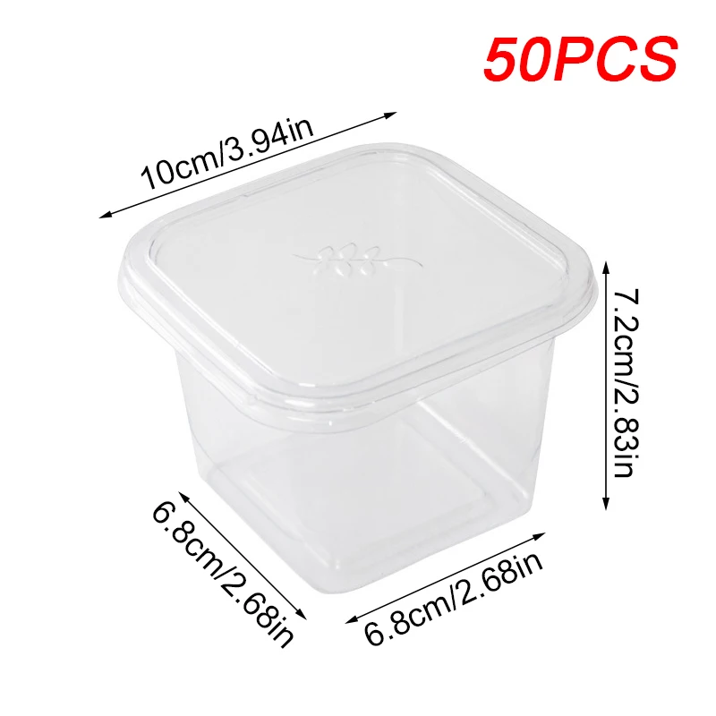 10/25/50 Pcs Transparent Cake Boxes, Disposable Plastic Tiramisu Dessert Cups, Bowls, Containers with Lids, Perfect for Salad, Cupcakes, Cakes, Gift Packaging, Party and Catering Use - 图片 7