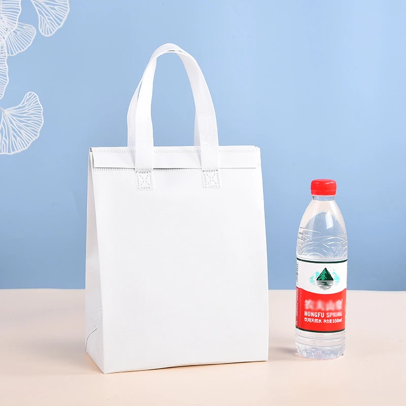 10pcs Non-Woven Insulated Tote Bags – Reusable Thermal Cooler Pouches for Food, Cake, Drinks, and Lunch, Portable Delivery and Takeaway Bags with Handles, Eco-Friendly Storage for Office, School, and Picnic - 图片 8