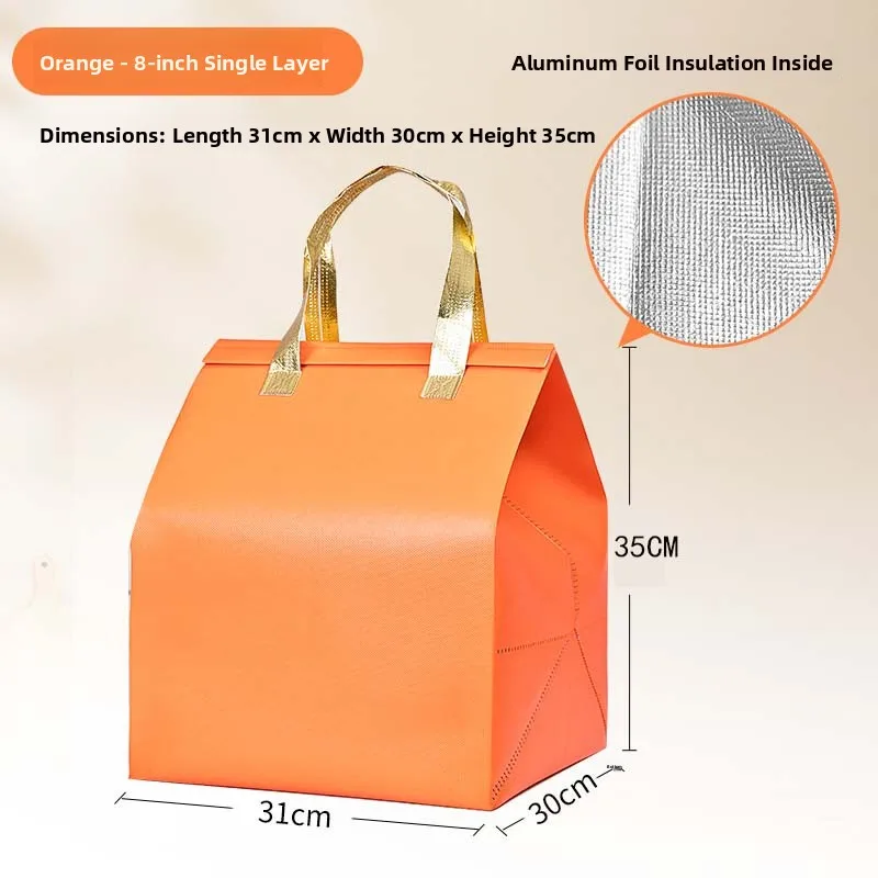 Large Capacity Aluminum Foil Insulated Bag, Disposable Thermal Cake Preservation Pouch, Heat Retention Food Storage Container, Fresh-Keeping Box for Birthday Cakes, Pastries, Catering, Delivery - 图片 28