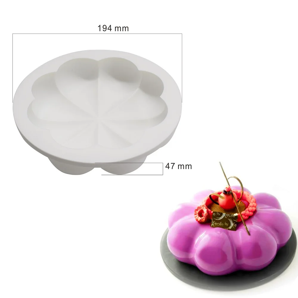 Round Corrugated Big Flower Mousse Cake Mold Taiji Design Silicone Mold for DIY Chocolate, Pudding, French Desserts, and Baking, Flexible Non-Stick Pastry Tool for Creative Home Baking and Party Treats - 图片 13